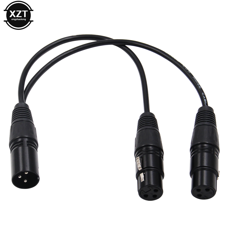جديد 3-Pin XLR ذكر التوصيل إلى - مراجعة Audio Splitter Y وسعره
