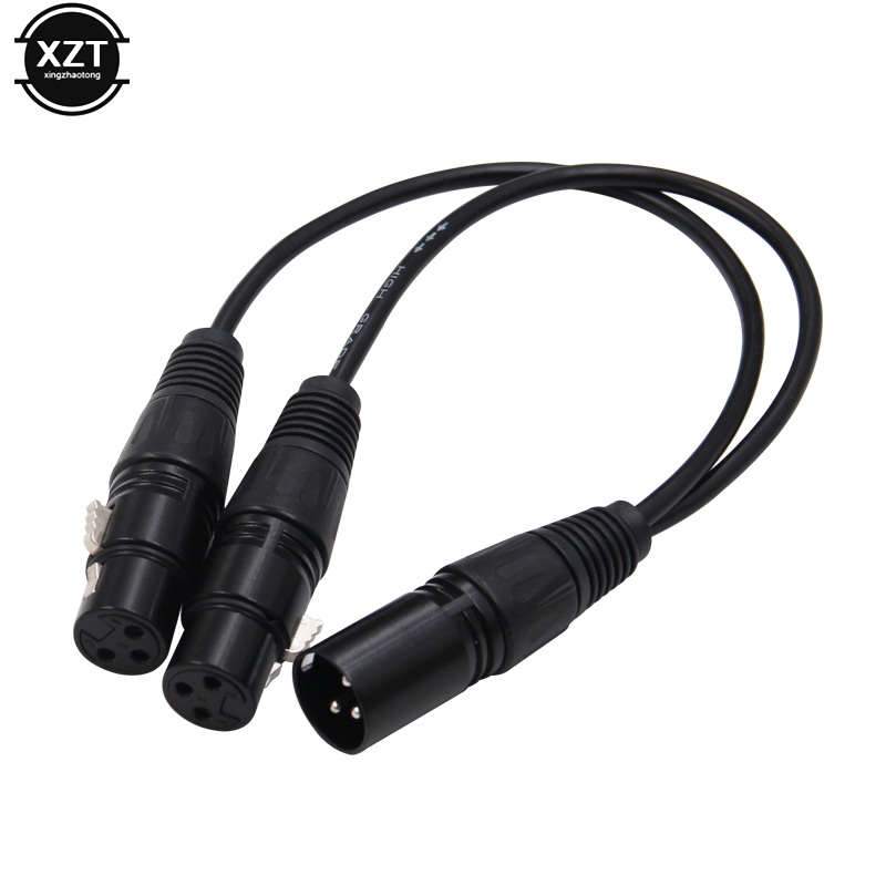جديد 3-Pin XLR ذكر التوصيل إلى - مراجعة Audio Splitter Y وسعره