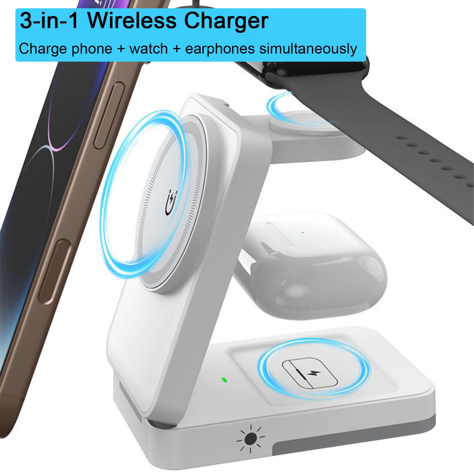 شاحن لاسلكي قابل للطي 3 في 1 ب - مراجعة Usb C Earphone وسعره